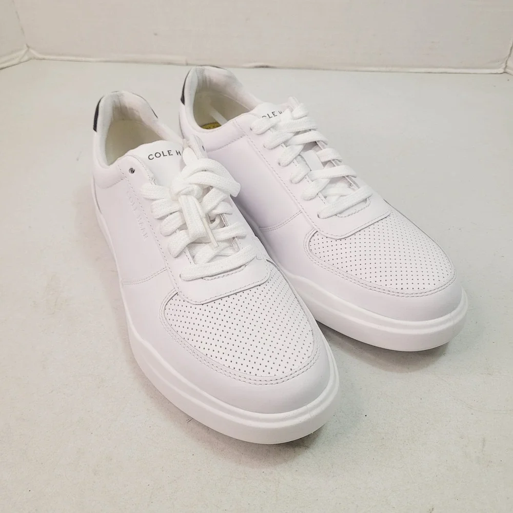 Cole Haan Grand Crosscourt Sneakers Mens 9.5 White Leather Low Top Shoes - Picture 4 of 11